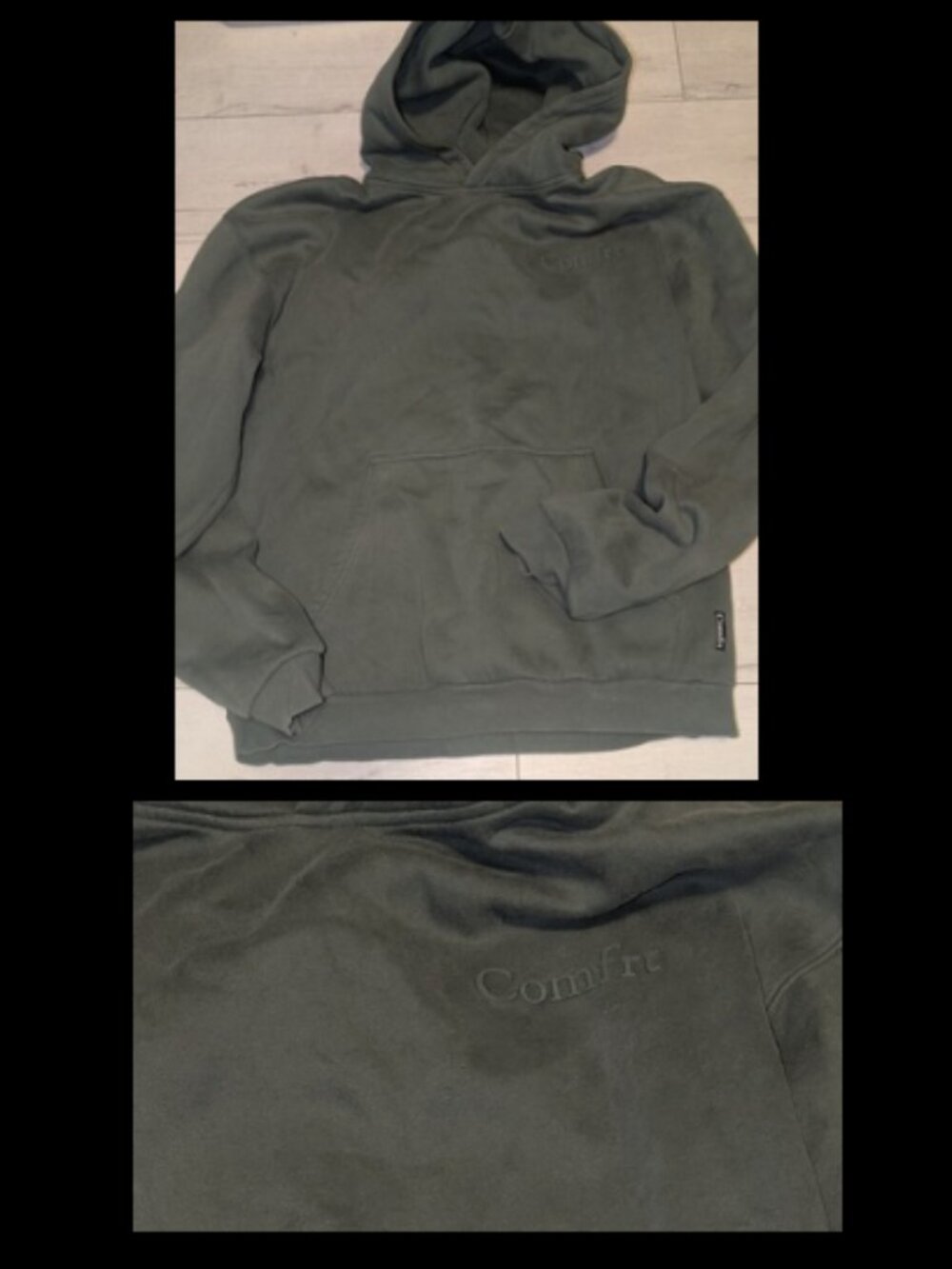 Comfrt Minimalist Mens heavy/thick Green Hoodie Sweatshirt Mens Size L